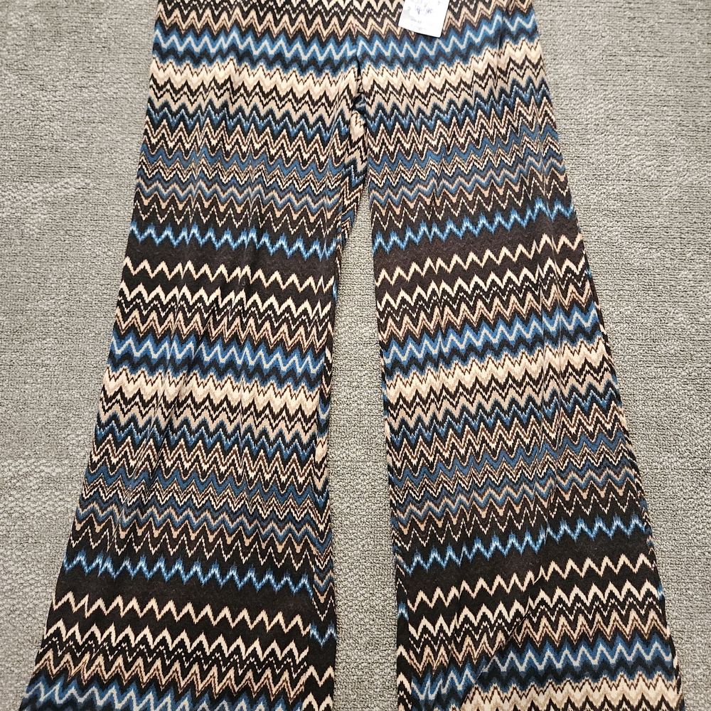 Chevron Pattern Wide Leg Pants